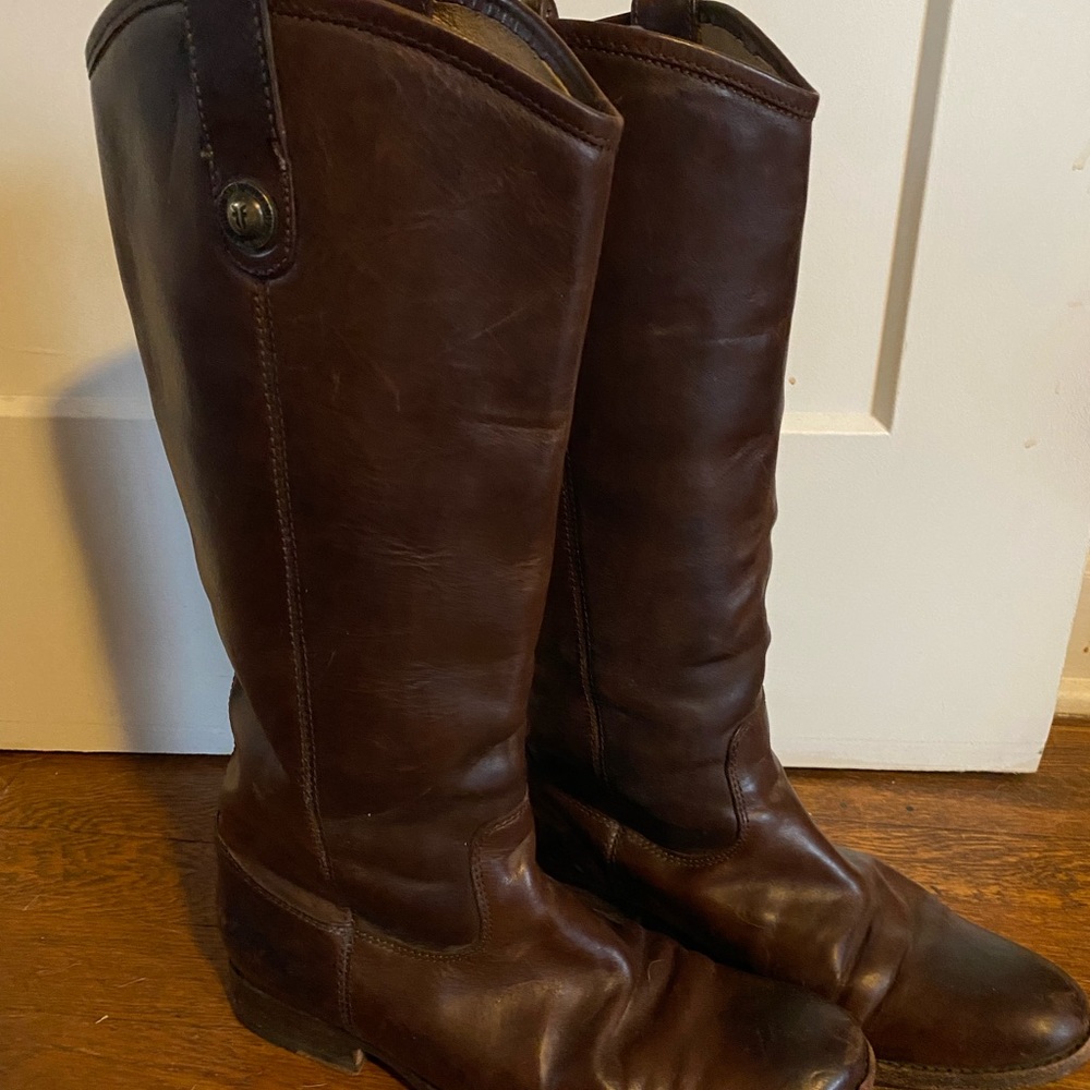 Frye Dark Brown Leather Tall Boots